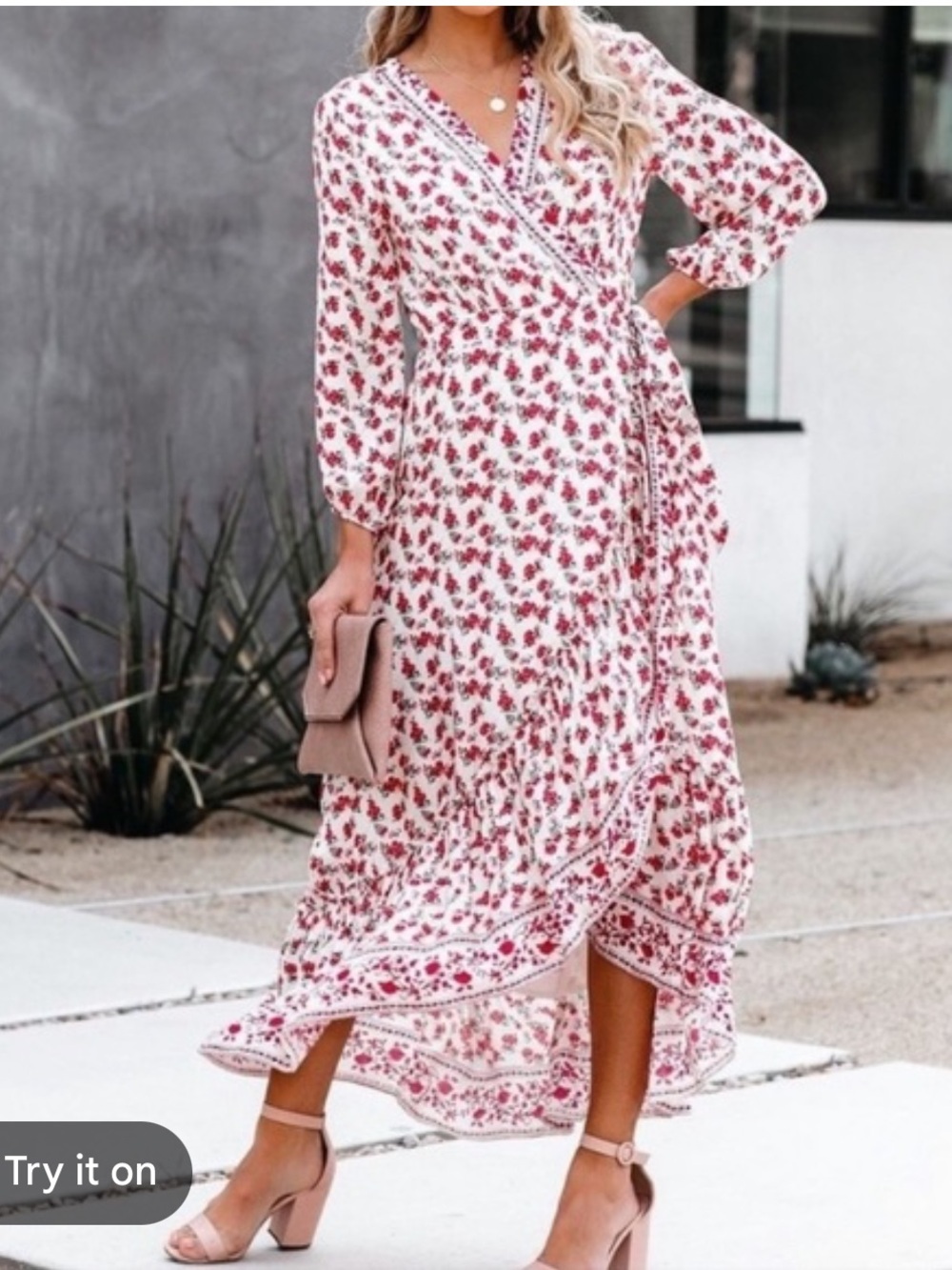 If By Sea Floral Wrap Dress